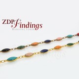  4x10mm Multi-color Oval beads, Rosary Chain 