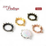 New! 12mm Evolve Crown Bezel setting Collection -Antique Brass