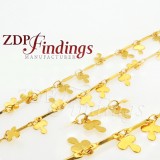  7mm Clover Shaped Ornament Gold Chain 