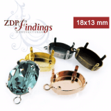 18x13mm Oval Bezel Settings Pendant Fit European Crystals 4120