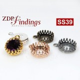 Round Bezel Setting Pendant fit European Crystals SS39 Crystals