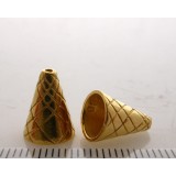 11.4x8.8mm Shiny Gold Cones