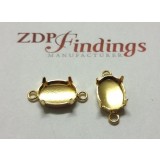 4120 Oval 14x10mm Connector, Shiny Gold