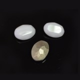 Oval 14x10mm Czech Crystals fit European Crystals 4120-White Opal