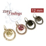 12mm 1122 European Crystals Dangle Rhinestone Earrings,