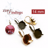 Round 14mm Earrings Fit European Crystals Rivoli 1122