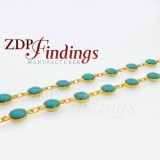 4x10mm Round beads, Turquoise color, Rosary Chain 