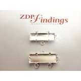 4547 24x8mm Connector, Shiny Silver