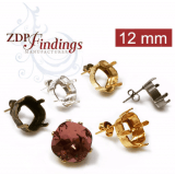 12mm Square Post Earring fit European Crystals 4470
