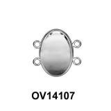 14x10mm Oval 925 Sterling silver Bezel Cup Connector