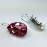 30x20mm 4327 European Crystals Kidney Wire Earrings, Choose your options