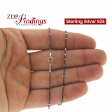 Sterling Silver 925 and Oxidized Silver Finished Rosary Chain