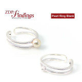 925 Ring Peg Blank for Pearls, Adjustable