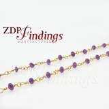 4mm Rondelle Amethyst color beads Chain 