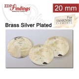 20mm Round Shiny Silver Discs