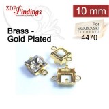 4477 Square 10mm Connector, Shiny Gold