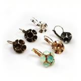 Flower Dangle Earring bases For Gluing European Crystals SS34-Antique Brass
