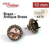 10mm 4470 European Crystals Post Rhinestone Earrings