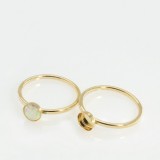 5mm Round Bezel on Ring,  Gold Filled. Choose your size.