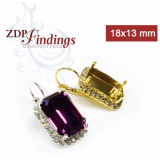 18x13mm 4610 European Crystals Lever back Rhinestone Earrings