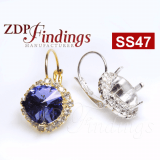 ss47 1122 European Crystals Lever back Rhinestone Earrings