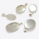 925 Sterling silver Bail Bezel Cup for Pendant Setting