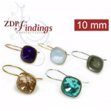 Square 10mm Bezel Earrings Fit European Crystals 4470