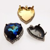 28mm Heart Pendant Setting Fit European Crystals 4827