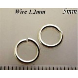 5mm I.D x 1.2mm Jump Rings 925 Sterling Silver