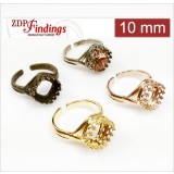 10mm Bezel crowns Ring For Setting European Crystals 4470. Choose your finish