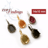14x10mm 4320 European Crystals Lever back Rhinestone Earrings