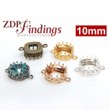 10mm Crown Bezel Tray Setting Connector fit European Crystals 4470