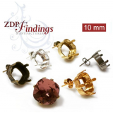 10mm 4470 European Crystals Post Earrings, Choose your finish