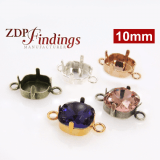 10mm Square Connector Bezel For Setting fit European Crystals 4470