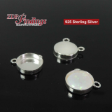 10mm Round Silver 925 Blank Bezel Cups with 2 Rings