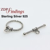 Sterling Silver 925 Square Toggle Clasp 14mm 