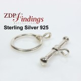 Sterling Silver 925 Round Toggle Clasp 16mm 
