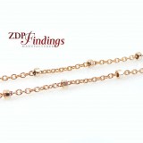 1mm 14k Rose Gold Filled Beaded Chain