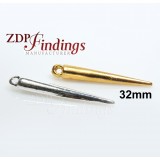 32X4.5mm Long Stick Bar Tooth Pendant 