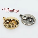 22mm Round Yin Yang Symbol Charm Pendant