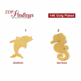 14k Gold Plated Marine Animals Elements (Choose your model)