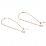 2pcs x Long Earwires - Gold Filled Earrings Delicate Textured, Hammered