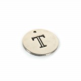 12mm Round Silver 925 Tag Disc Letter Charm 