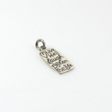 20x9mm Silver 925 Tag Love Charm Pendant Necklace
