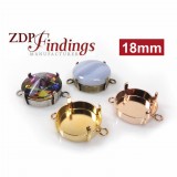Round 18mm Connector Setting Fit European Crystals 1122