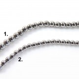 4/6mm Round Natural Silver Hematite Beads 16" (904000, 906000)