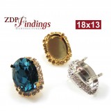 18x13mm 4120 European Crystals Post Rhinestone Earrings