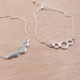 Silver Plated Link Chain Delicate Geometric Bracelet, Length 7.5"