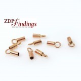 14k Red Rose Gold Filled Cord Chain Ends Caps
