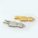 30mm Hand Victory Peace Charm Pendant -Matte Gold